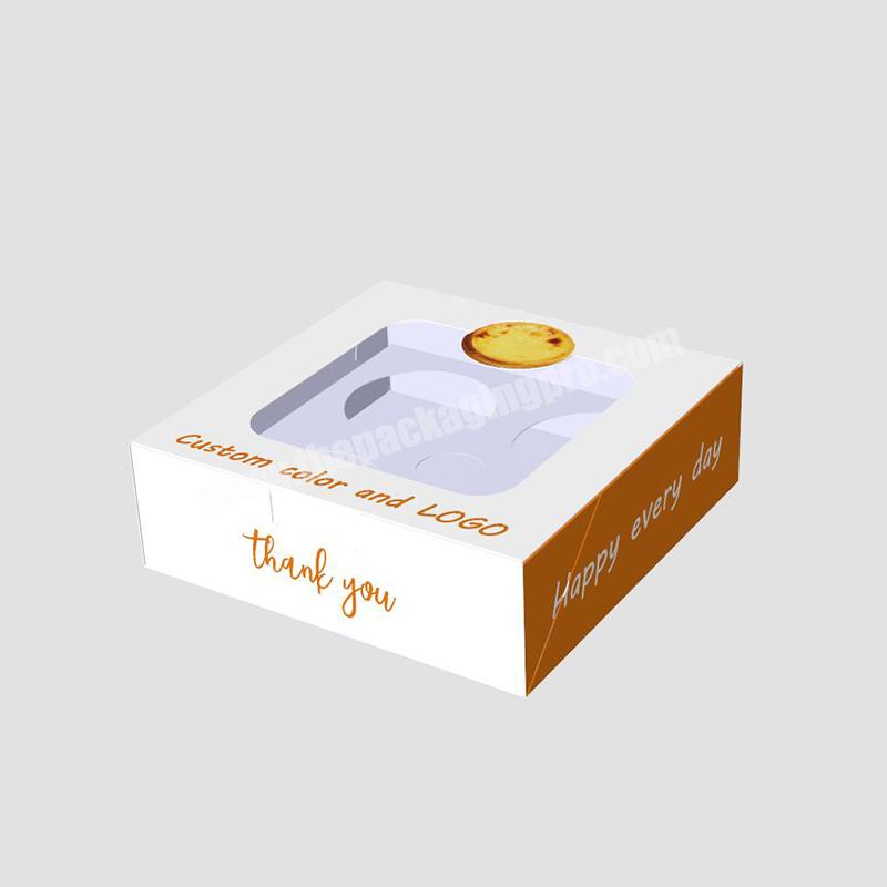 Wholesale Custom Logo Biodegradable Food Grade Paper Bakery Box Packaging Cupcake Box With Window