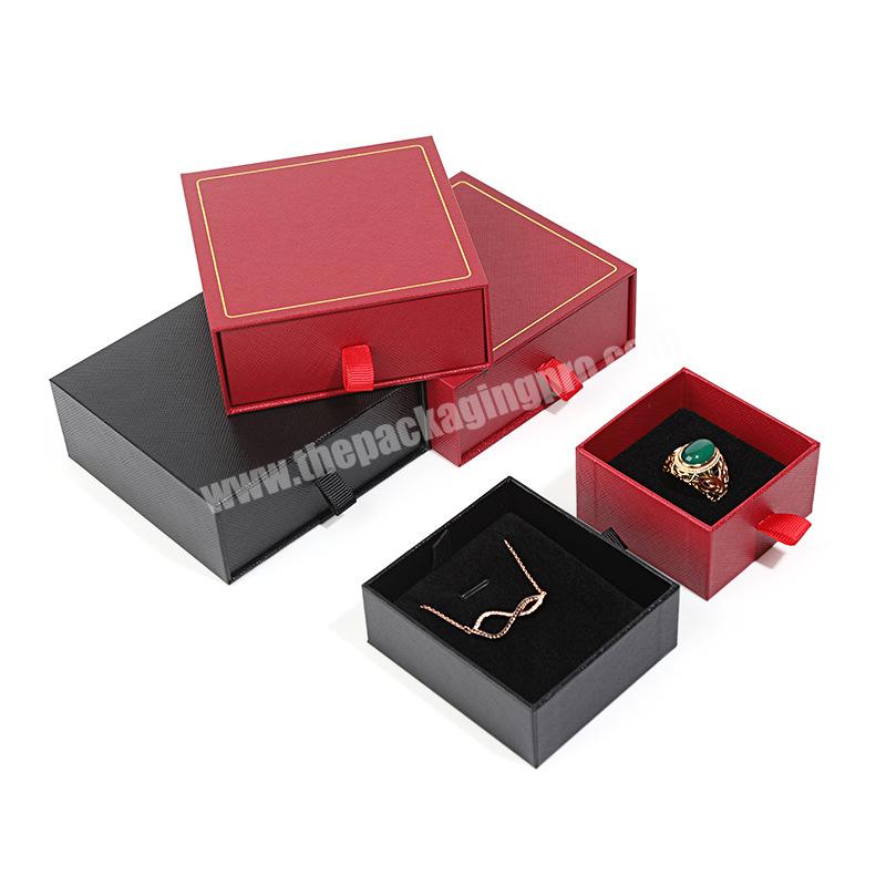 Wholesale Custom Logo Drawer Personalized Rings Pendant Travel Gift Packaging Jewelry Box
