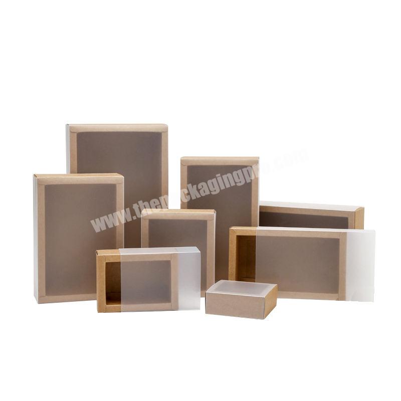 Wholesale Custom Logo Foldable Drawer Slide Paper Boxes with Clear Pvc Window