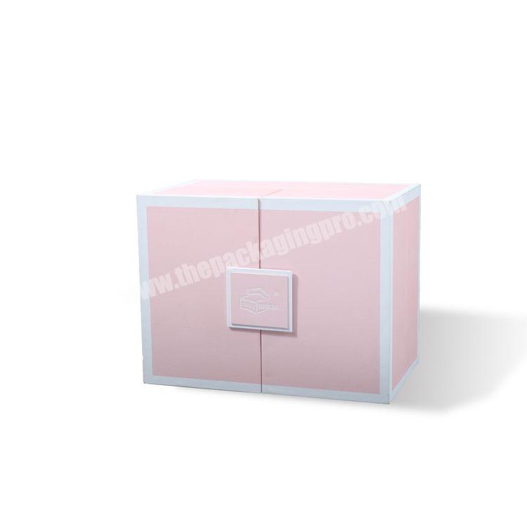 Wholesale Custom Logo High Quality Preferential Pink Perfume Cosmetic Hard Paper Gift Box