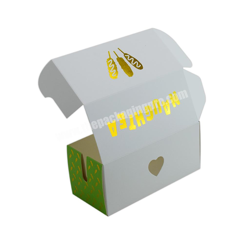 Wholesale Custom Logo Hotdog Box Sandwich Food Paper Packaging Corn Hot Dog Box with Lid