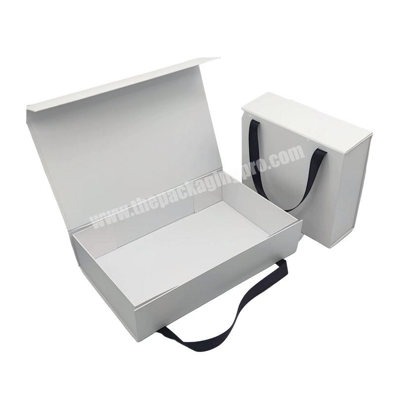 Wholesale Custom Logo Luxury Paper Magnet Lid Gift Box Packaging with Ribbon Handle