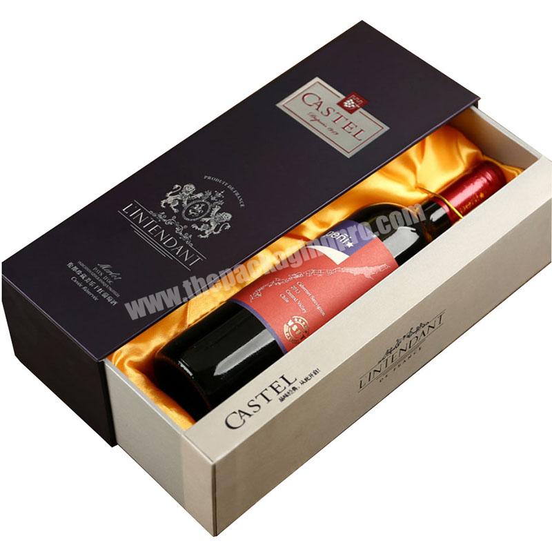 Wholesale Custom Logo Luxury Single Pack Paper Alcohol Packing Boxes Gift Box For Wine Bottles