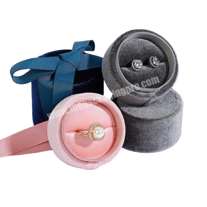 Wholesale Custom Logo Ring Pendant Personalized Mini Luxury Organizer Gift Velvet Packaging Jewelry Box