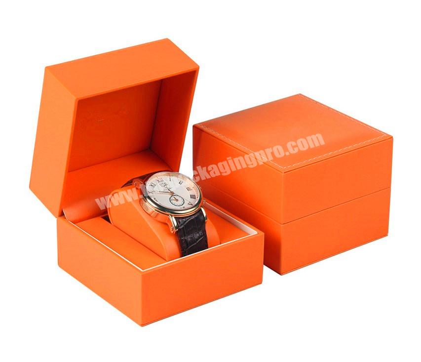 Wholesale Custom Logo Single Watch Storage Box PU Leather Watch Packaging Box Luxury Brand Watch Jewelry Box