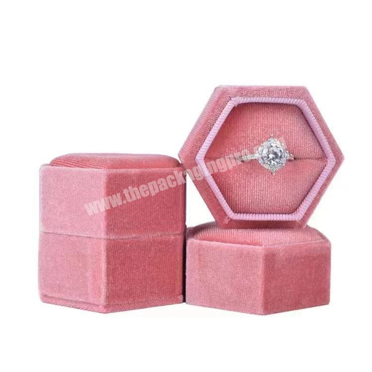 Wholesale Custom Logo Velvet Cover Ring Necklace Box Marriage Proposal Jewelry Packaging Gift Jewelry Box