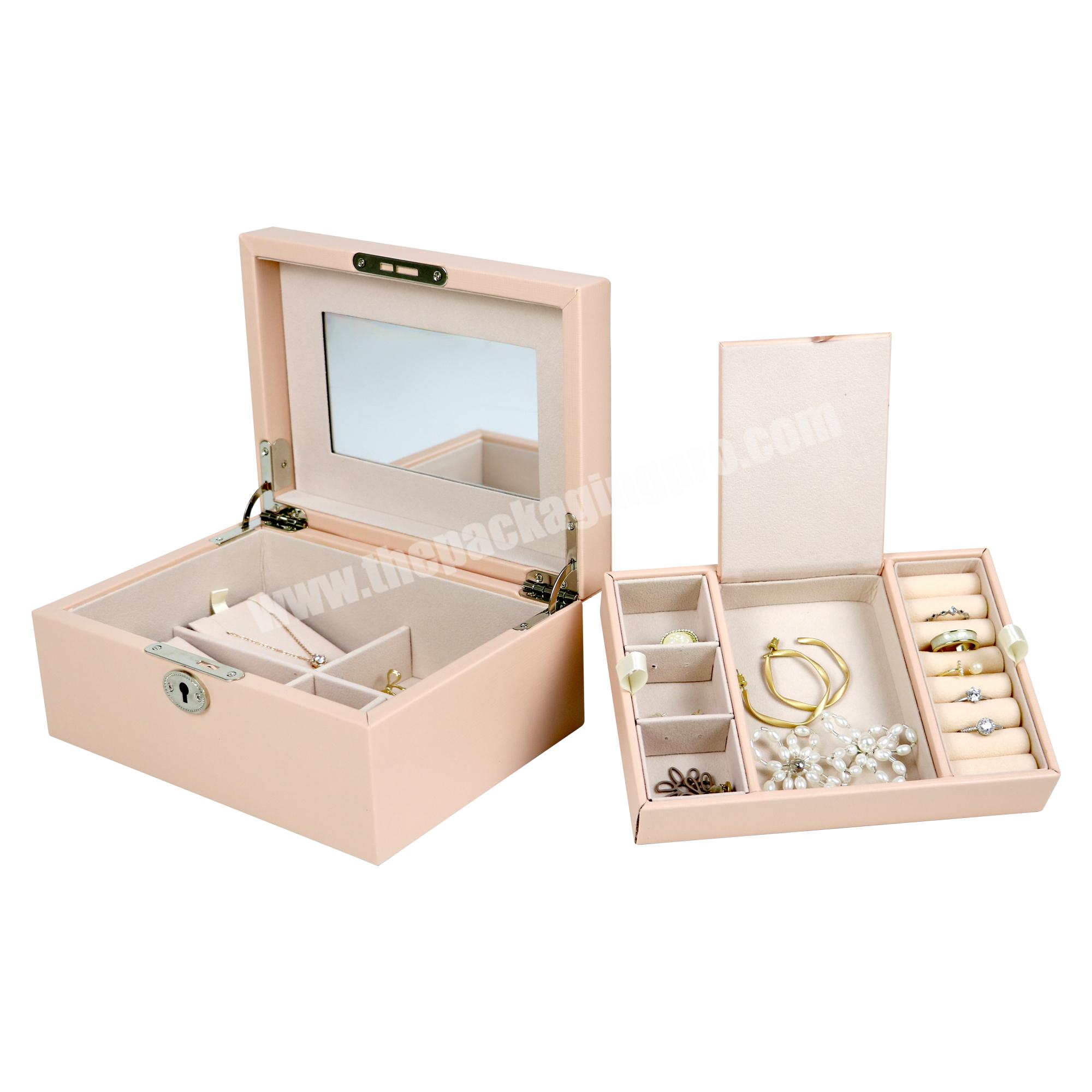 Wholesale Custom Logo Velvet Jewelry Box Luxury jewelry box storage organizer