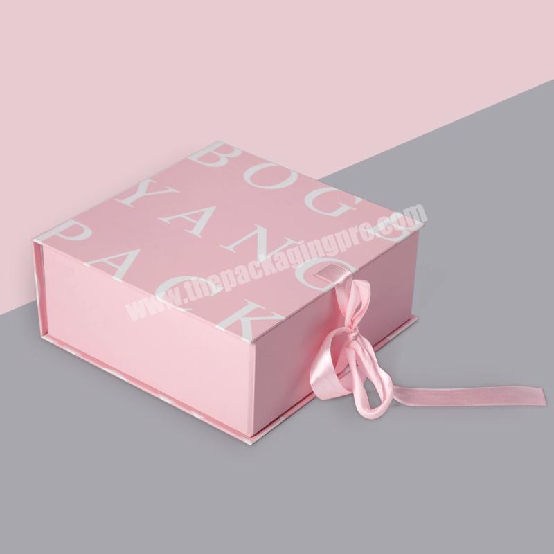 Wholesale Custom Luxury Folding Matte Cardboard Gift Box With Ribbon Closure