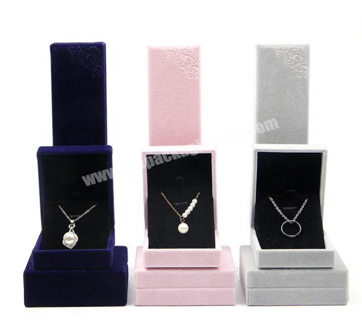 Wholesale Custom Luxury Jewelry Necklace Ring Gift Box Flannel Pouch Velvet Jewellery Packaging Wedding Ring Box for Engagement