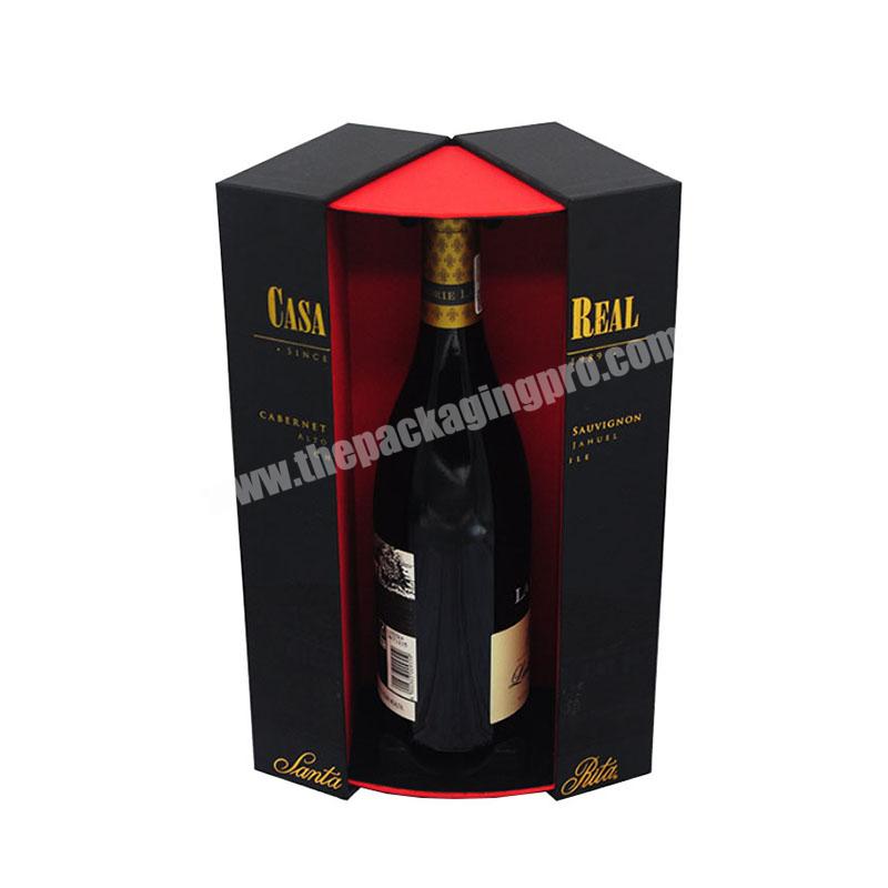 Wholesale Custom Luxury Matt Black Champagne Wine Gift Box Packing Cardboard Paper Wine Glass Gift Box Packaging