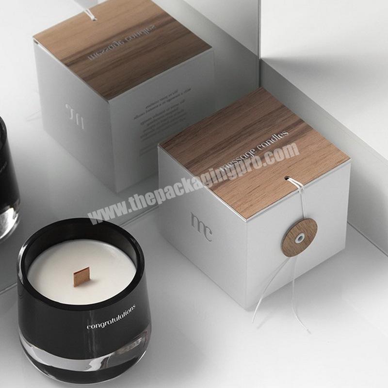 Wholesale Custom Luxury White Rectangle Square Scented Candles Candle Packaging Box For Gift