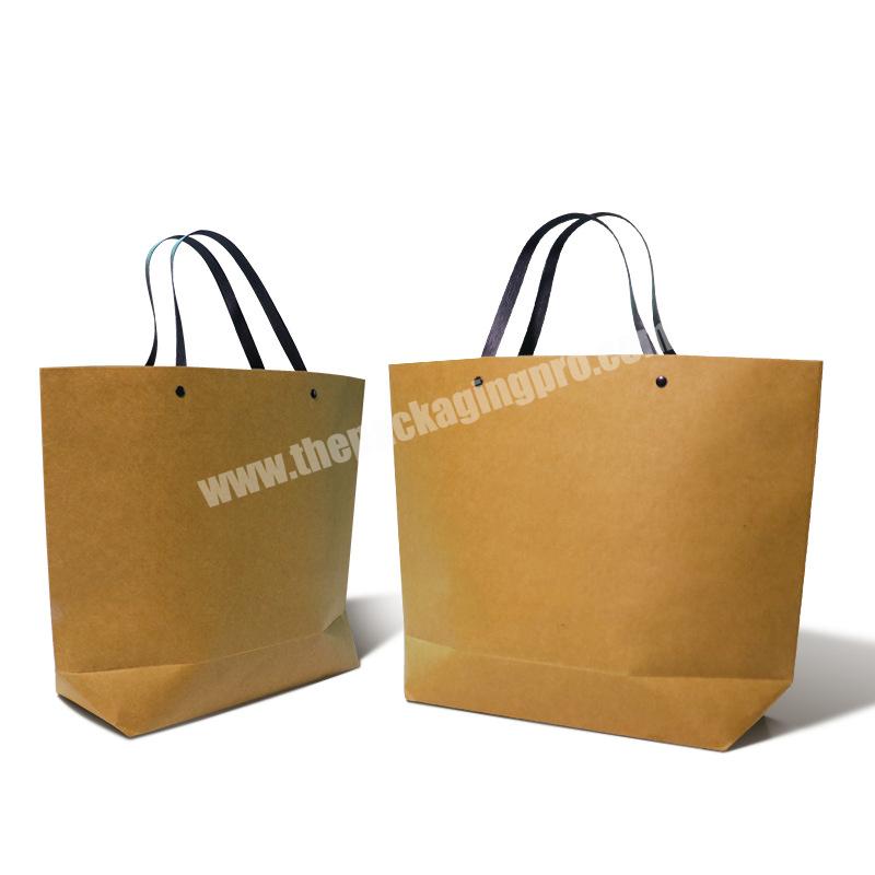 Wholesale Custom Made Recycled Paper Packaging  Elegant Kraft Paper Gift Bag Brown Clothing Packing Paper Bag