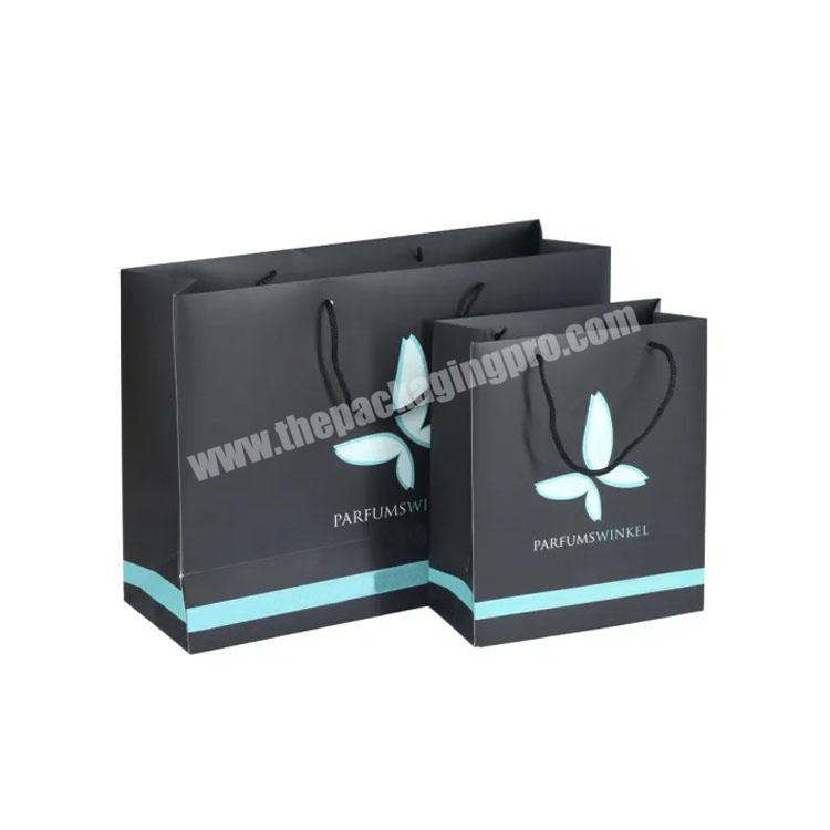 Wholesale Custom Printed Foldable Cosmetic Paper Packaging Bag with Rope Handle