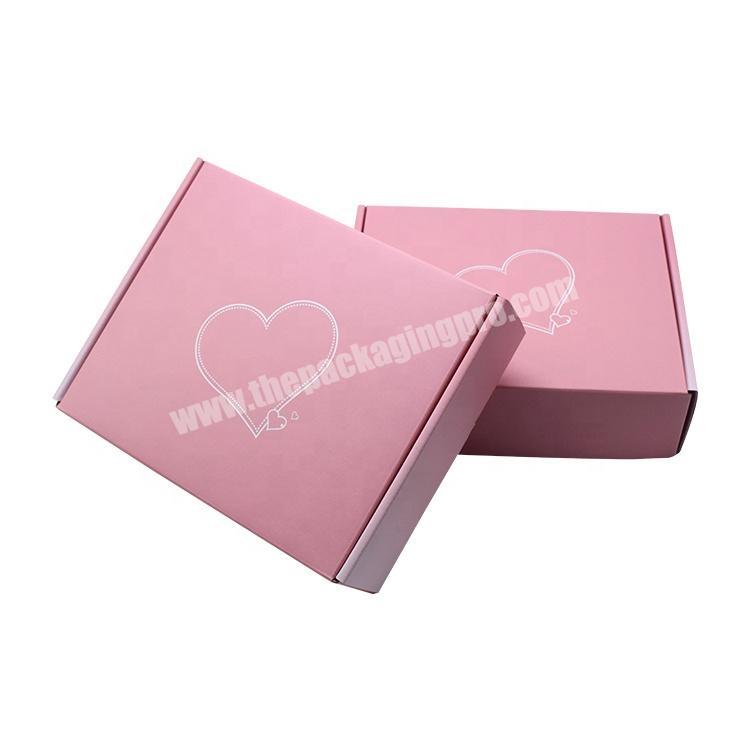 Wholesale Custom Printed Pink Color Corrugated Cardboard Shipping Mailer Paper Packaging Clothing Box