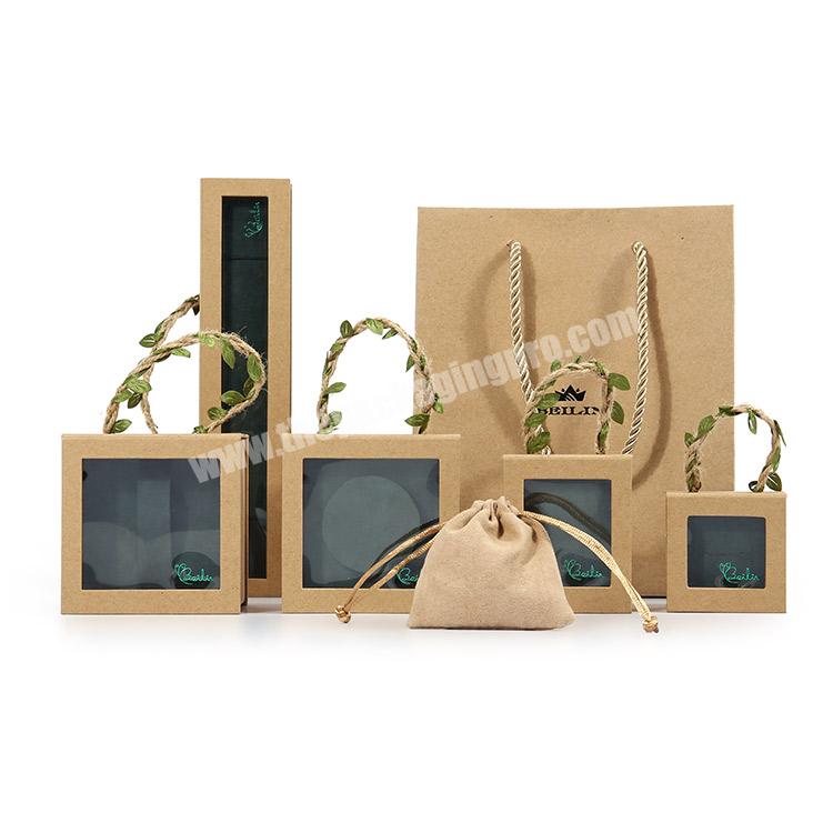 Wholesale Custom Simple Luxury Book Shape Kraft Paper Packaging Gift Magnetic Clear Window Jewelry Box