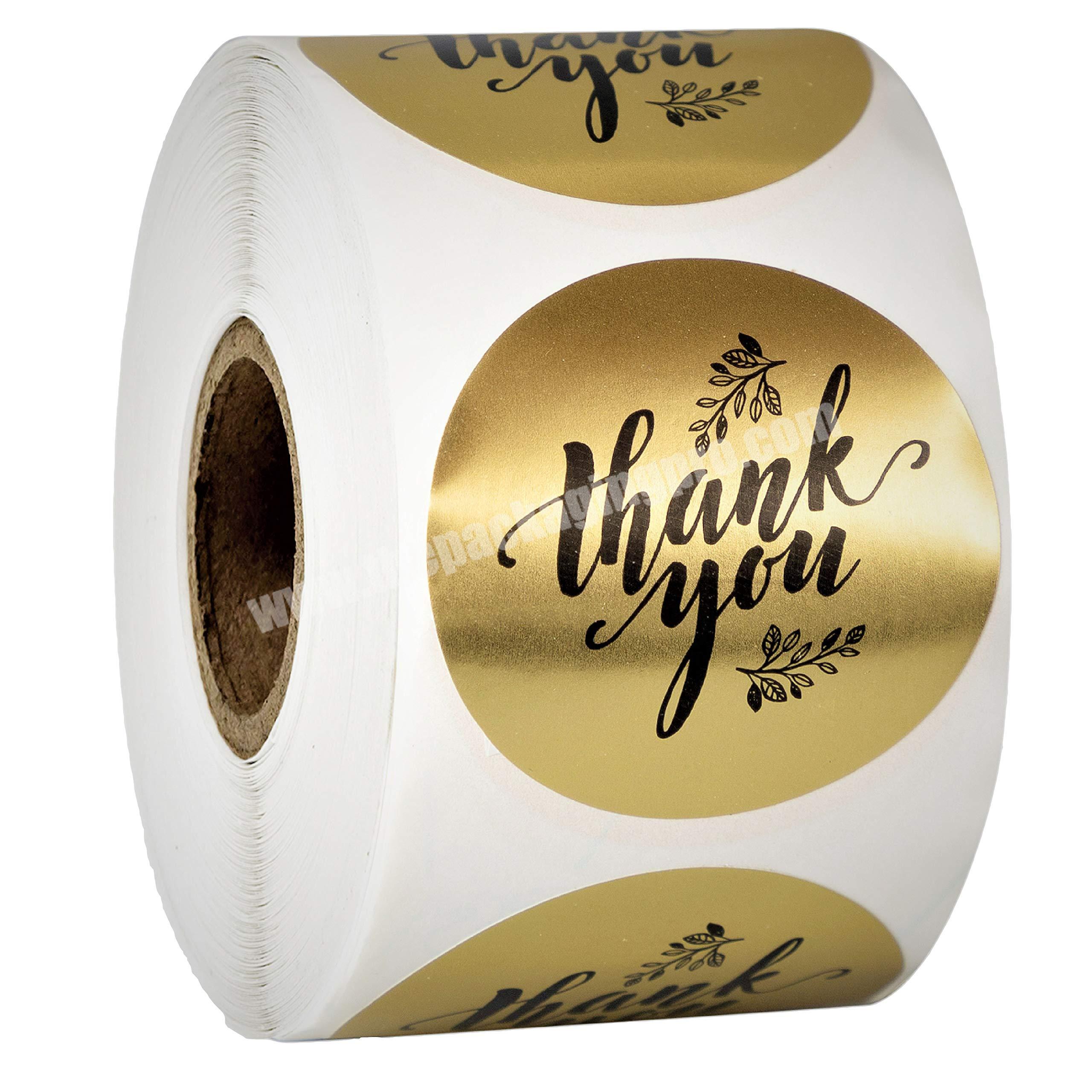 Wholesale Custom Thank You Sticker Round Seal Self Adhesive Label Takeaway Package Sticker