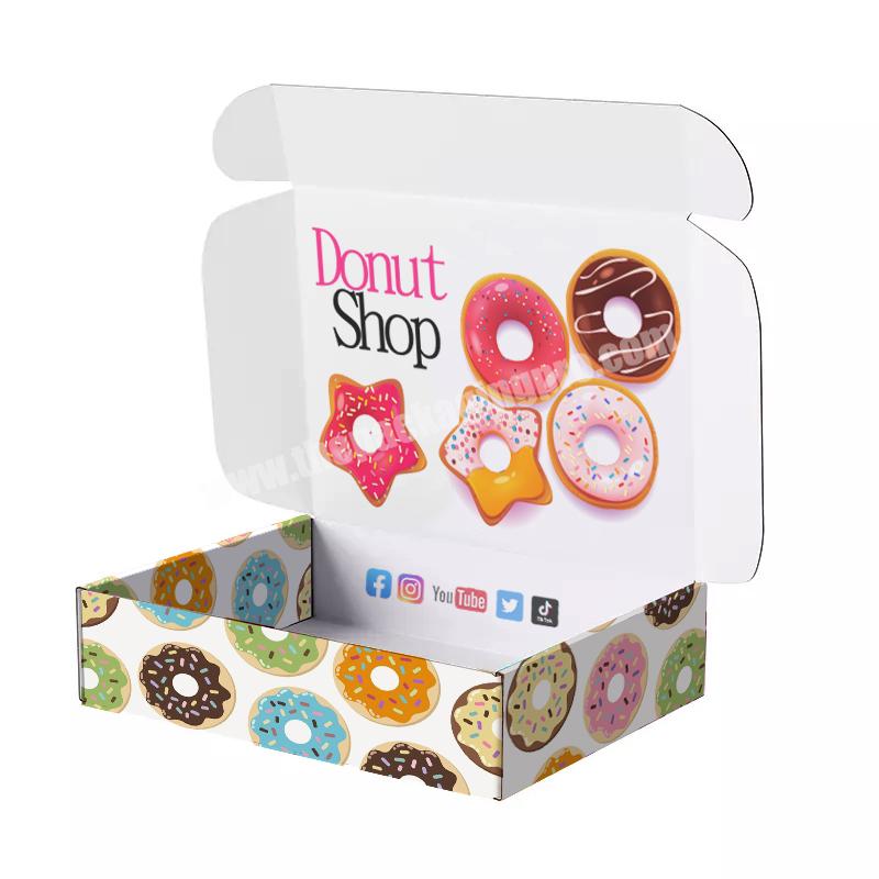 Wholesale Custom Transparent Paper Package With Logo For Donuts Chocolate Cookie Packaging Paper Box