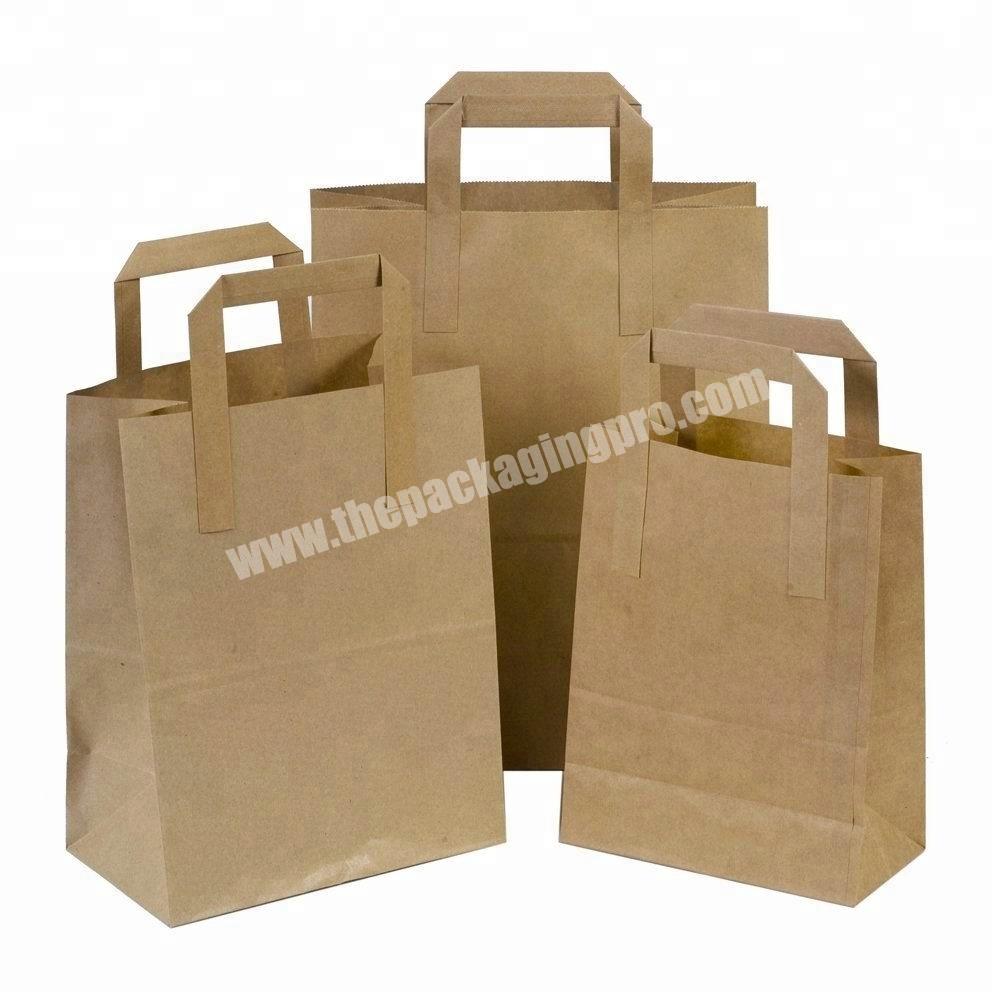 Wholesale Custom design own Logo Printed Cheap Luxury Recyclable Shopping gift Brown Kraft Paper Bag With Handles