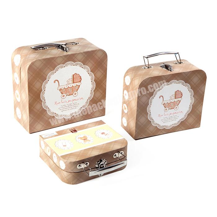 Wholesale Custom high quality Cute Handbag Baby Packaging Suitcase Gift Box