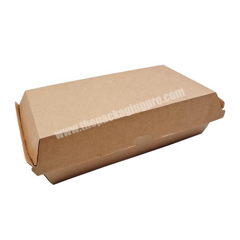 Wholesale Custom logo Takeaway Food Packaging Recycled Kraft Paper Lunch Box