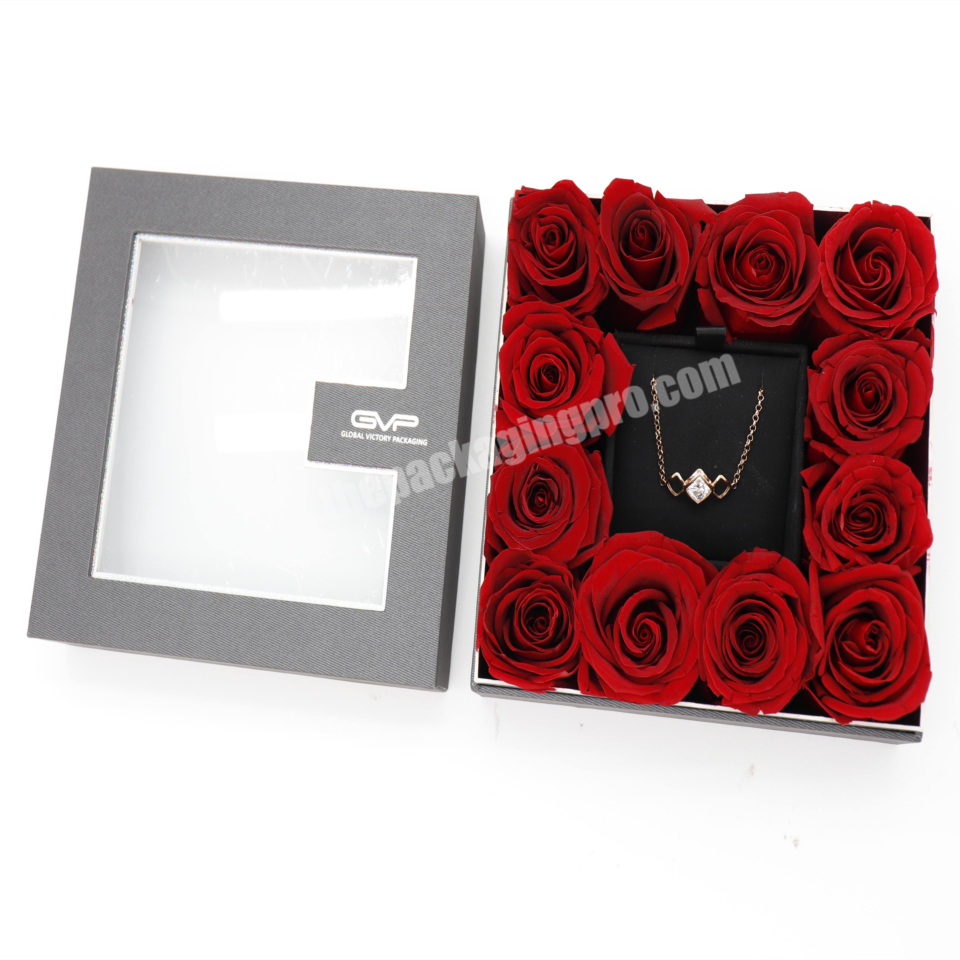 Wholesale Custom logo Wedding Proposal Box Packaging Flower Necklace Gift Jewelry Paper Box