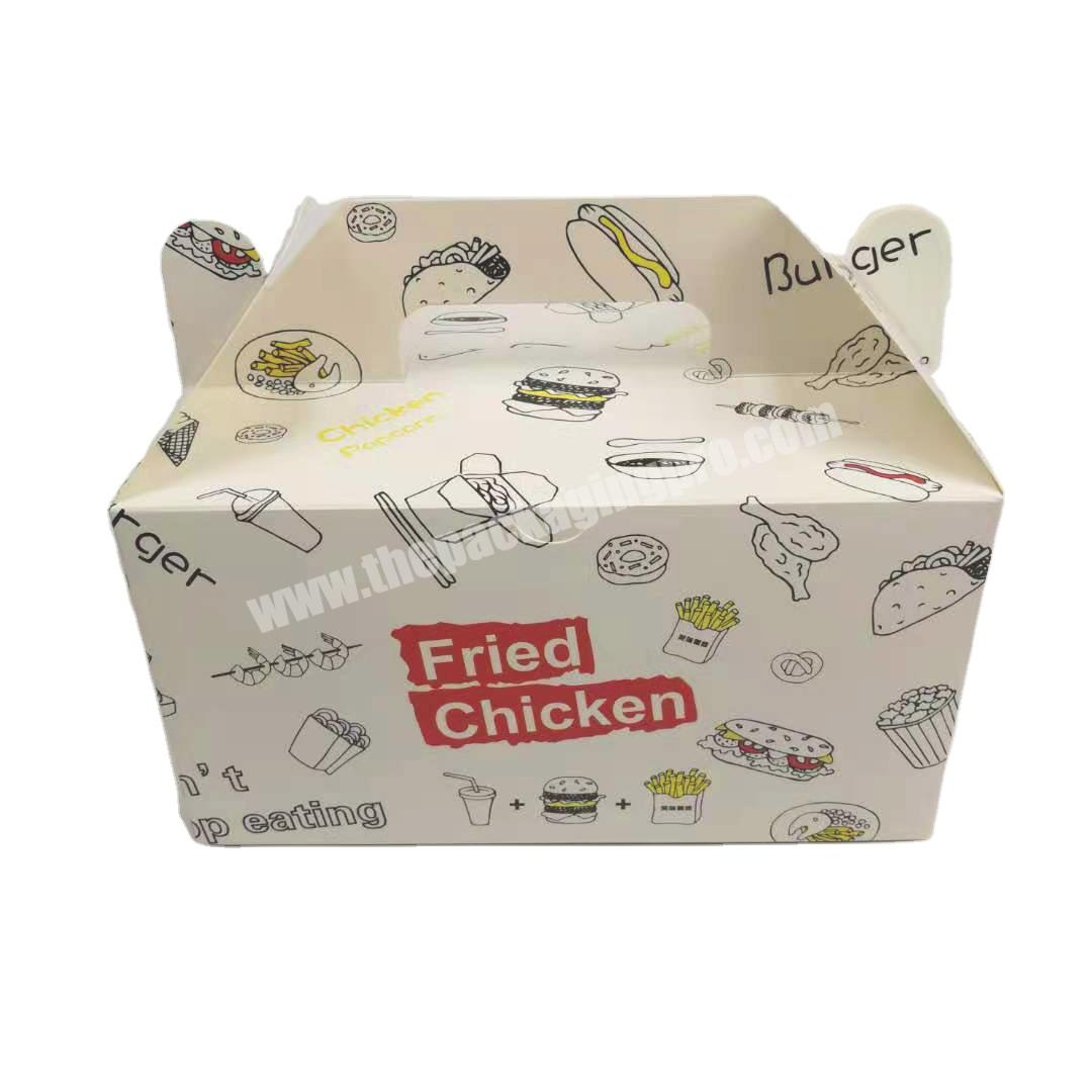 Wholesale Custom logo white food grade fried chicken packaging box