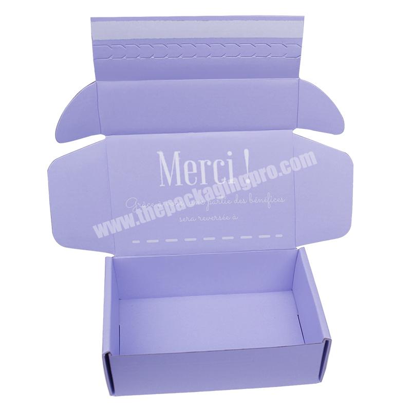 Wholesale Customized Both Sides Purple Print Mailing Box With Tear Line