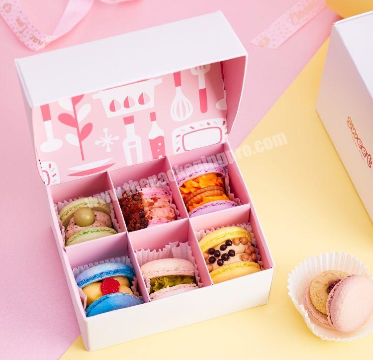 Wholesale Cutie White Card Paper Macaron Boxes Paper Gift Boxes for Cake Shop