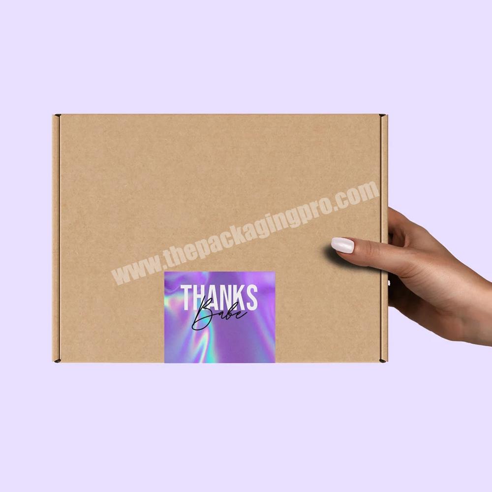 Wholesale Eco Kraft Corrugated Cardboard Paper Mailer Packaging Shipping Box And Label Bundle