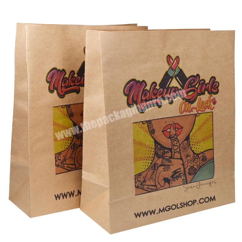 Wholesale Environmental Friendly Custom Logo Cosmetic Packaging Kraft Paper Bag