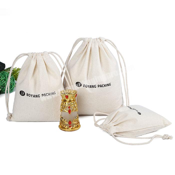 Wholesale Factory Custom Eco-friendly handmade OEM small 100% cotton fabric Plain draw string bag