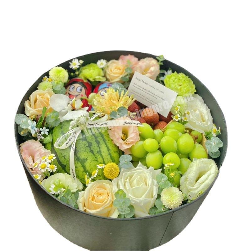 Wholesale Flower Gift Box Round Transparent Waterproof Packaging Window Fruit Box