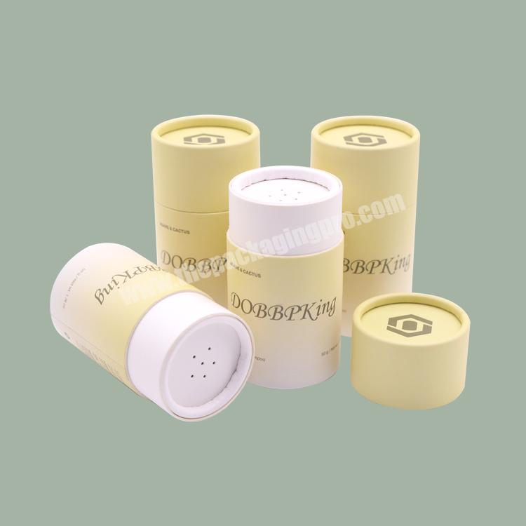 Wholesale High Quality Cardboard talcum powder containers With Sifter for loose powder Round packaging