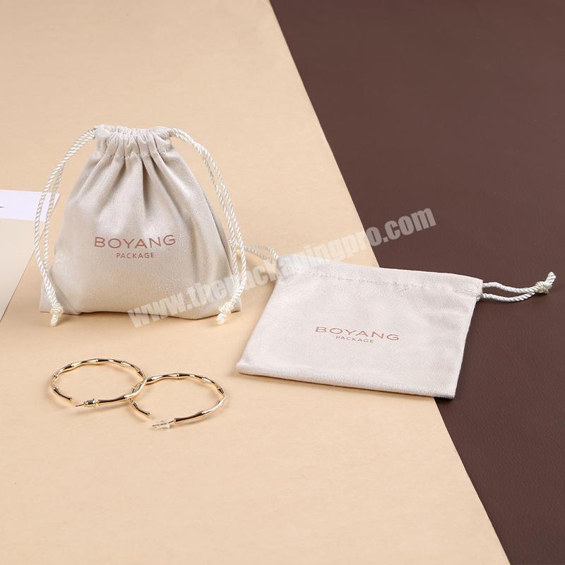Wholesale High Quality Luxury Custom Logo Small Jewellery Packaging Small Mini Velvet Drawstring Pouch Bag