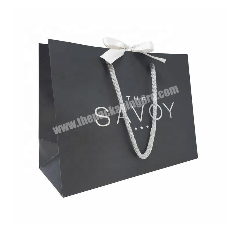 Wholesale Hot Sell Recycle Custom logo Luxury Design Foldable Printed Shopping Paper Bags ribbon handle