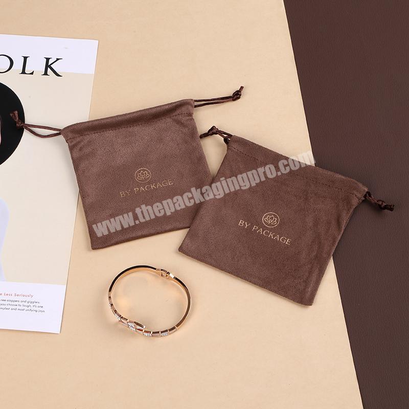 Wholesale Hot Sell Small Jewellery Packaging Drawstring Suede Jewelry Bags With Logo Custom