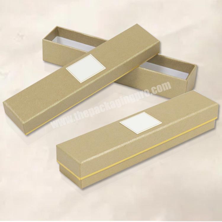 Wholesale Low MOQ Long Necklace Packaging Box In Stock Custom Logo Golden Mini Cardboard Necklace Box