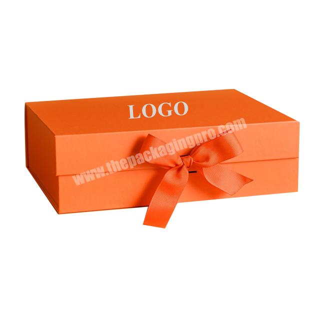 Wholesale Luxury Custom Logo Printed Rigid Gift Box Packaging Cardboard Boxes With Lid Ribbon