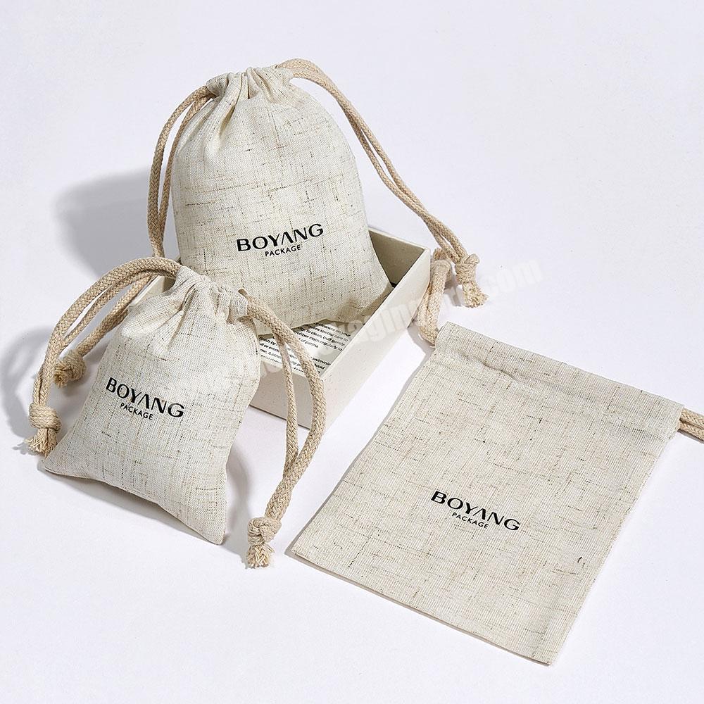 Wholesale Personalized Reusable Jute Drawstring Bag Packaging Small Jute Drawstring Jewelry Pouch