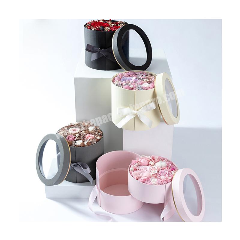 Wholesale Pretty Look Custom Colour Cylinder Paper Boxes Round Flower Packaging Boxes