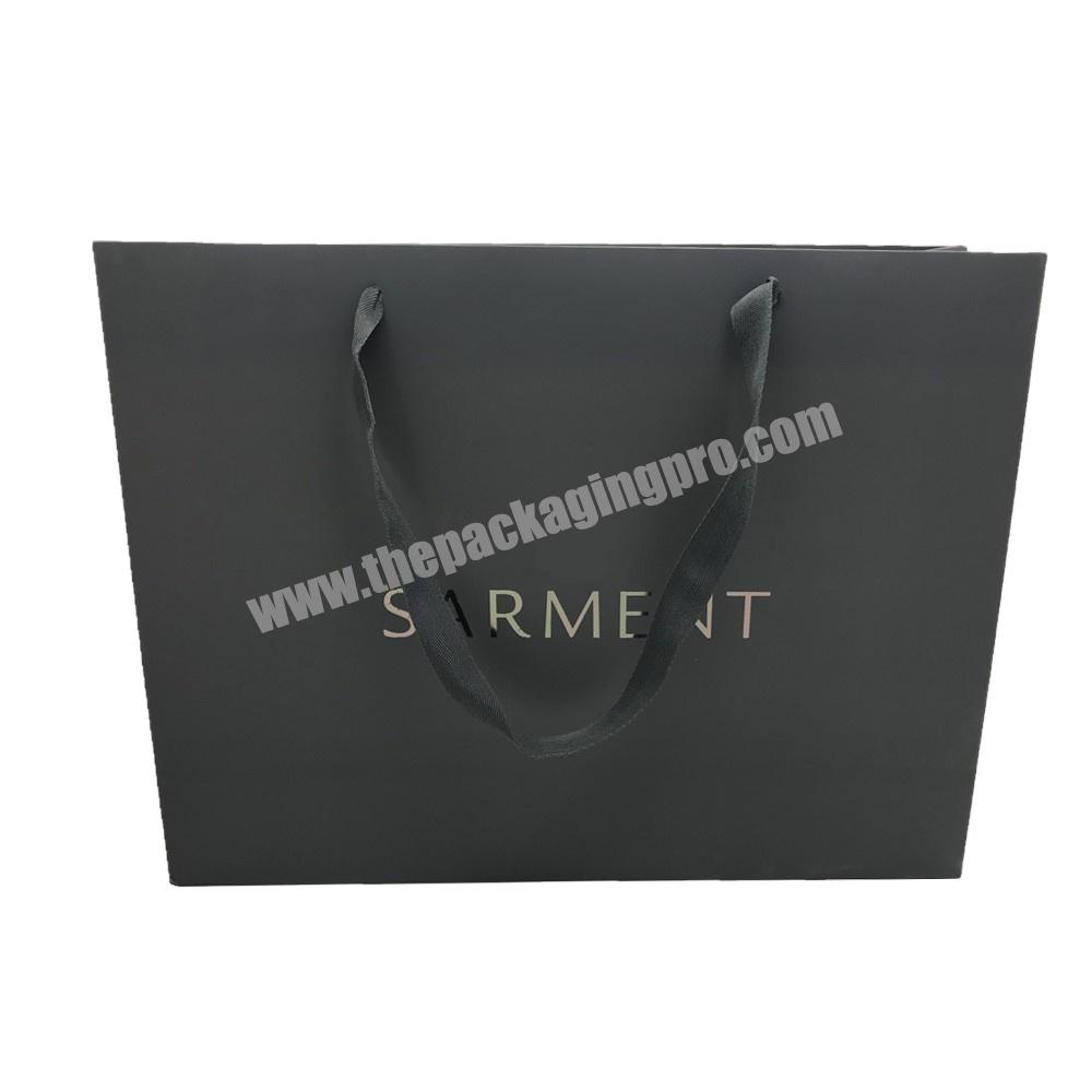 Wholesale Printed Custom Logo Luxury Black Shoes Clothes Shopping Gift Jewelry Packing Paper Bags