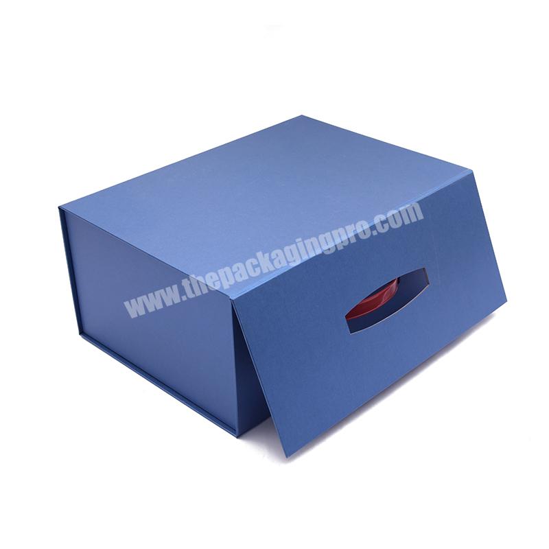 Wholesale Products Package Blue Foldable Custom Corrugated Cardboard Box Packaging Recycled With Handle