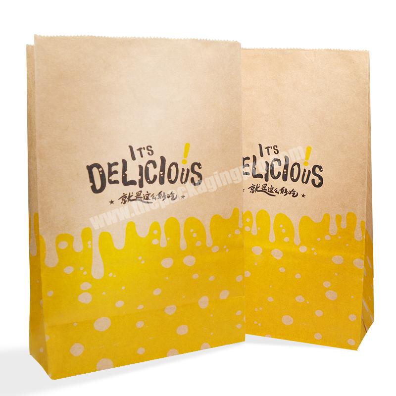 Wholesale Promotion Price Custom With Your Own Logo Food Grade Products Take Away Brown Kraft Paper Bag