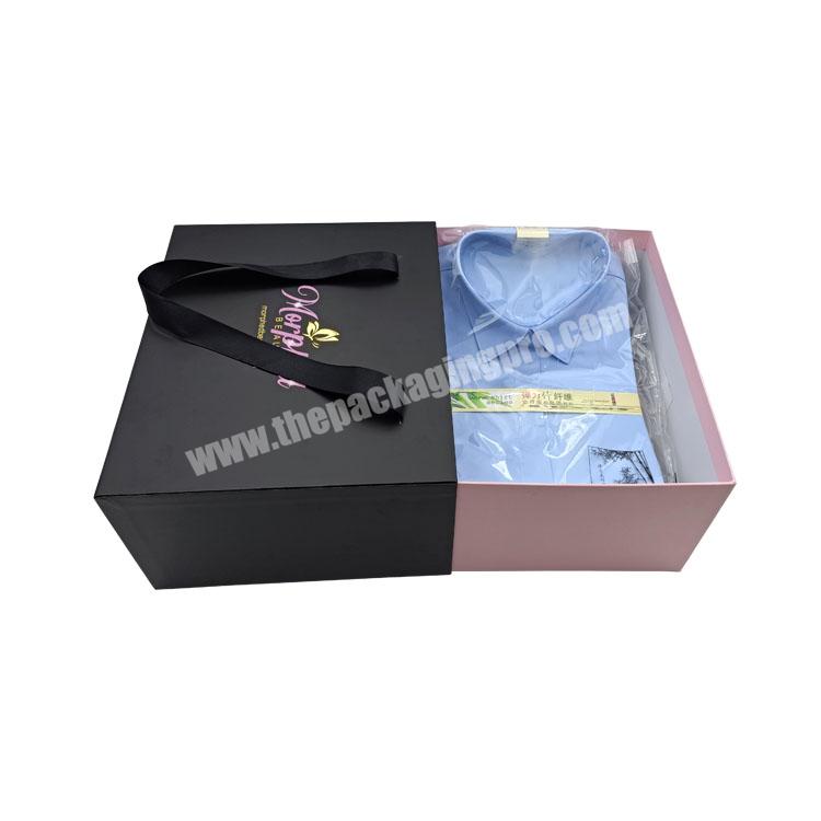 Wholesale Recycled Paper Cardboard Rigid Squared Large Clothes Custom Drawer Box Packaging