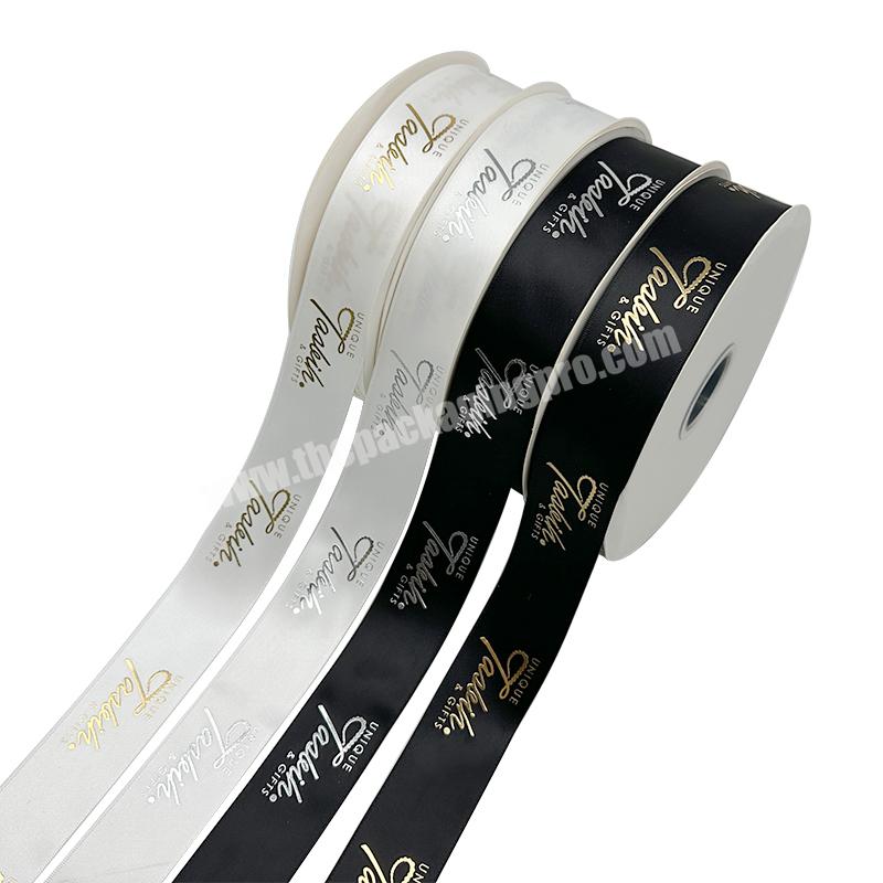 Wholesale Ribbon With Logo Polyester Satin Ribbon For Garment Packaging