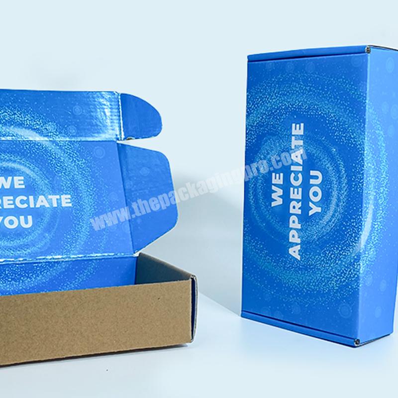 Wholesale Shipping Boxes Custom Logo Cardboard Corrugated Tear Strip Off Shipping Packaging Mailing Paper Box Zipper Side
