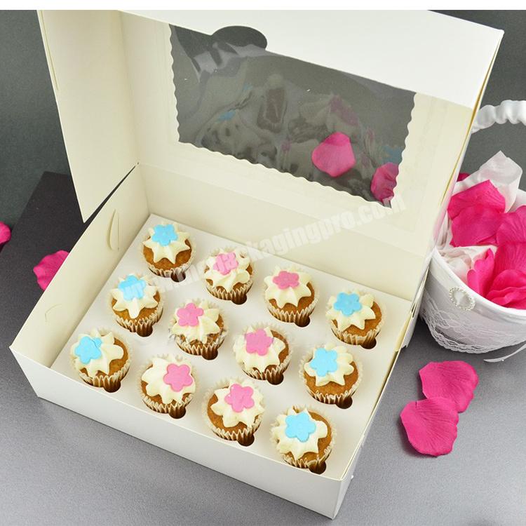 Wholesale Small Card Paper Packaging Bakery Boxes Custom Logo Printed Single Wedding Gift Cupcake Box