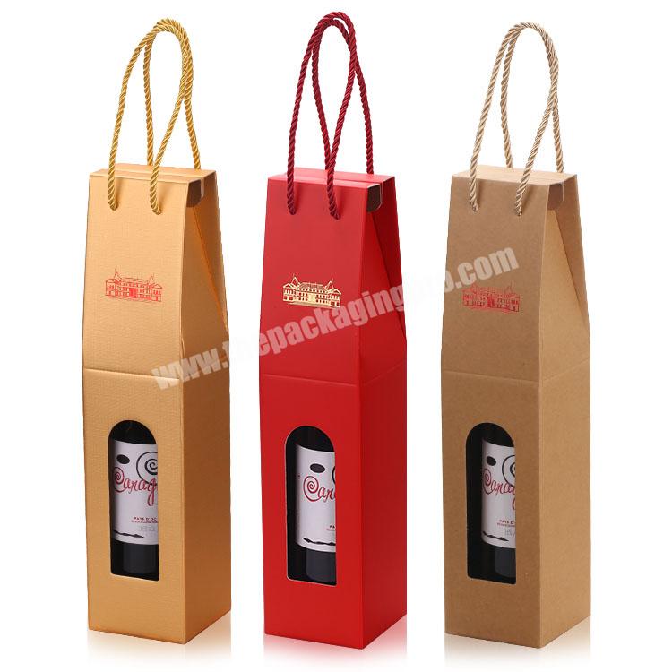 Wholesale Stock Red Wine Carton Factory Custom Recyclable Packing Gift Wine Box Paper Box Wine Paper Packaging Bottle Glass