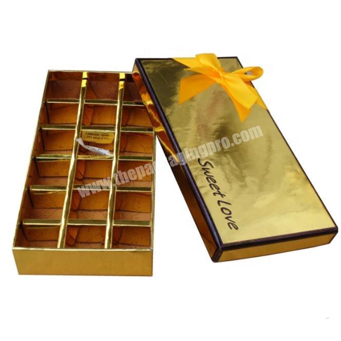 Wholesale Wedding Favour Printed Cardboard Empty Gift Packaging Chocolate Box with Dividers Coated Paper Recyclable JYD-PB014