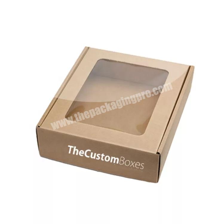 Wholesale brown craft brownie Muffin Box Pastry Dessert Carton Cake Packaging Box With Window